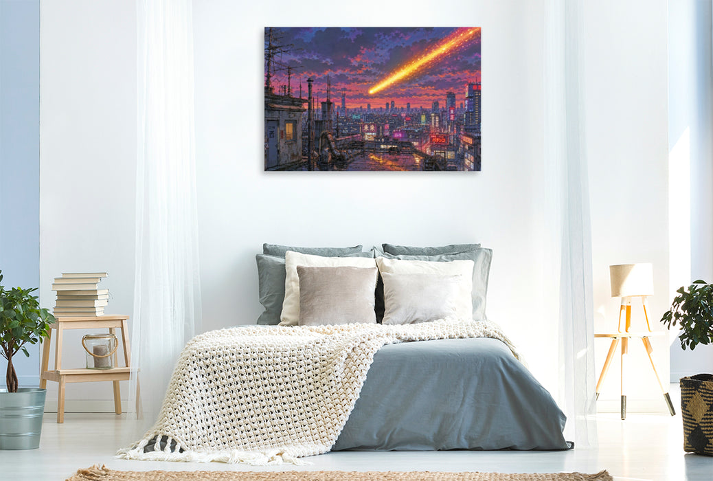 Premium Textil-Leinwand Szene aus "Die Jagd nach dem Meteor" von Jules Verne