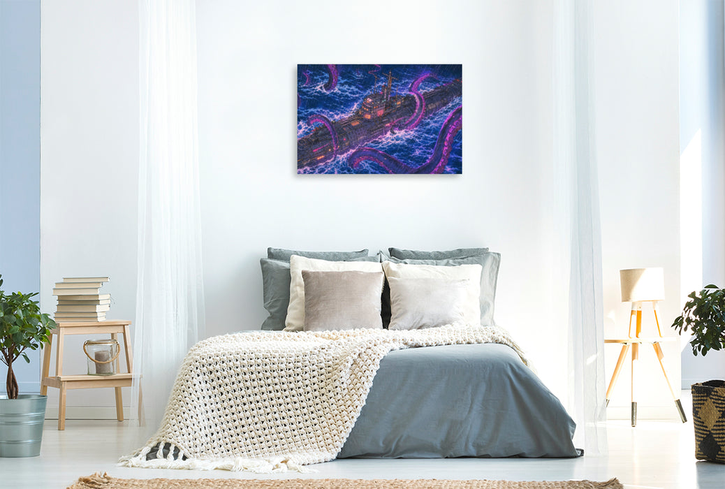 Premium Textil-Leinwand Szene aus "20.000 Meilen unter dem Meer" von Jules Verne