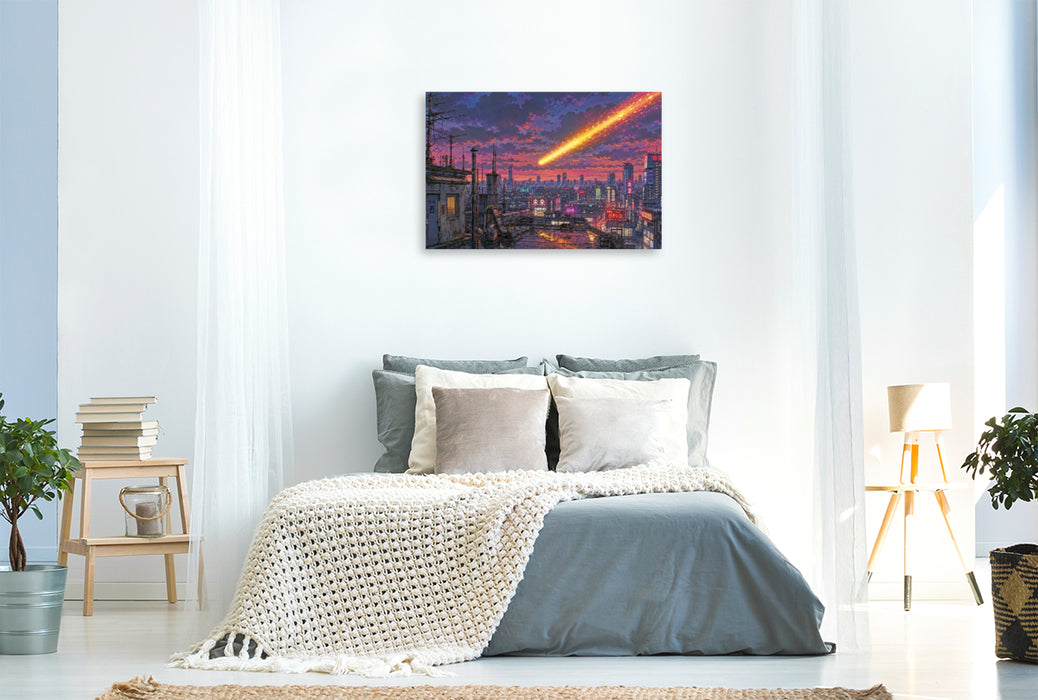 Premium Textil-Leinwand Szene aus "Die Jagd nach dem Meteor" von Jules Verne