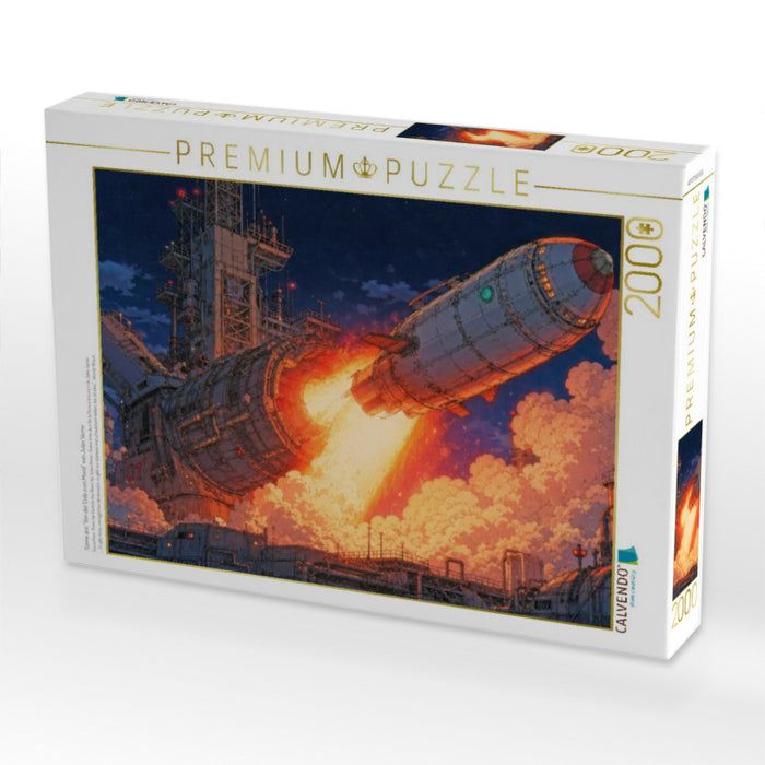 Szene aus "Von der Erde zum Mond" von Jules Verne - CALVENDO Foto-Puzzle'