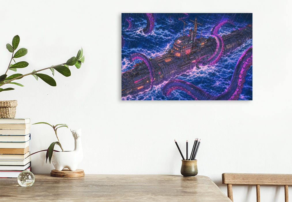 Premium Textil-Leinwand Szene aus "20.000 Meilen unter dem Meer" von Jules Verne