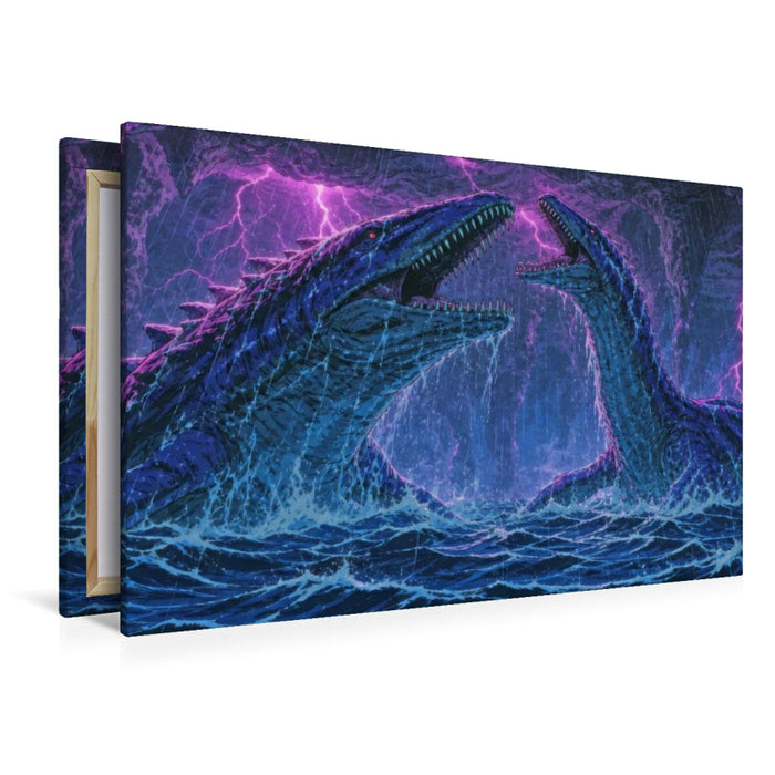 Premium Textil-Leinwand Szene aus "Reise zum Mittelpunkt der Erde" von Jules Verne