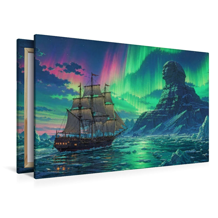 Premium Textil-Leinwand Szene aus "Die Eissphinx" von Jules Verne