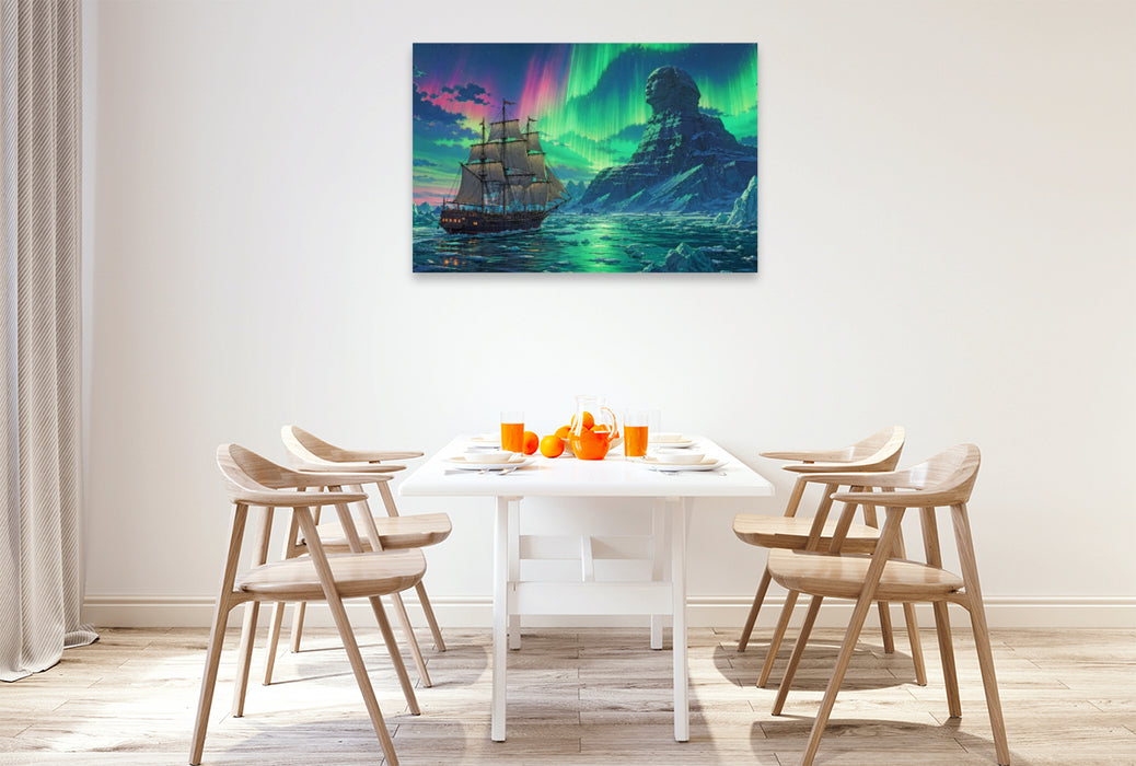 Premium Textil-Leinwand Szene aus "Die Eissphinx" von Jules Verne