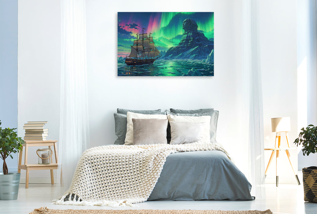 Premium Textil-Leinwand Szene aus "Die Eissphinx" von Jules Verne