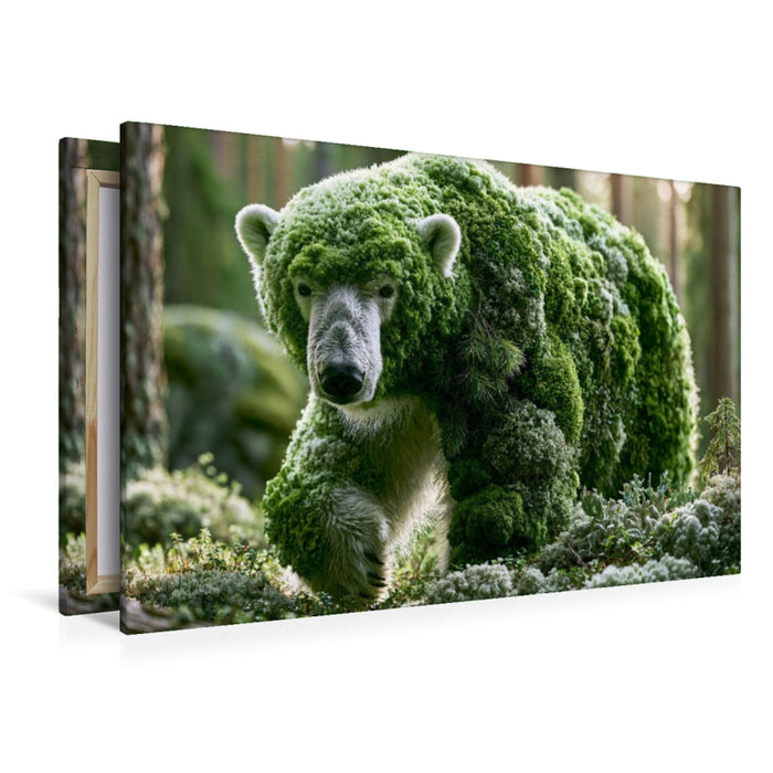 Premium Textil-Leinwand Waldeisbär