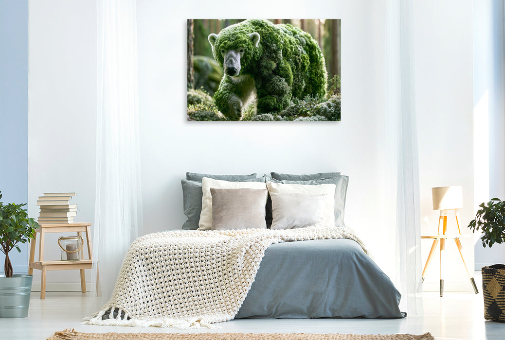 Premium Textil-Leinwand Waldeisbär