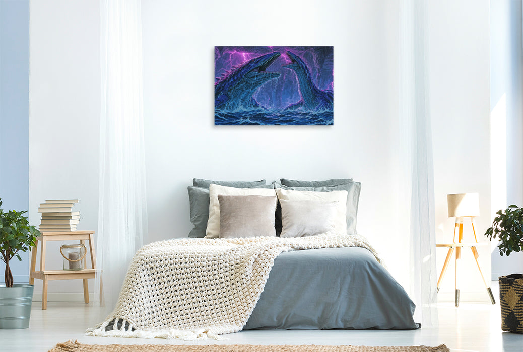 Premium Textil-Leinwand Szene aus "Reise zum Mittelpunkt der Erde" von Jules Verne
