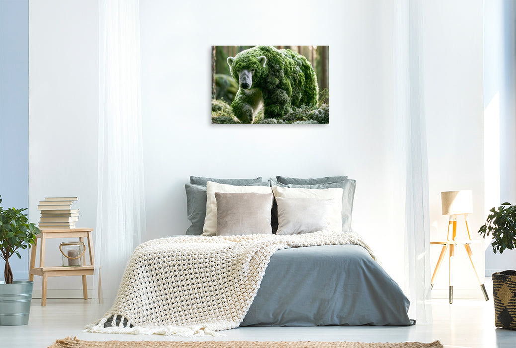 Premium Textil-Leinwand Waldeisbär
