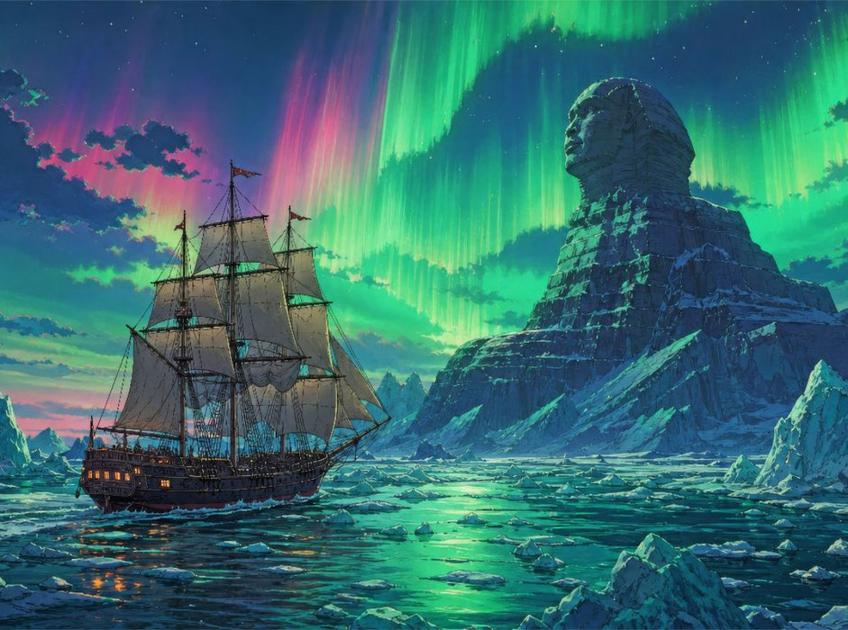 Szene aus "Die Eissphinx" von Jules Verne - CALVENDO Foto-Puzzle'