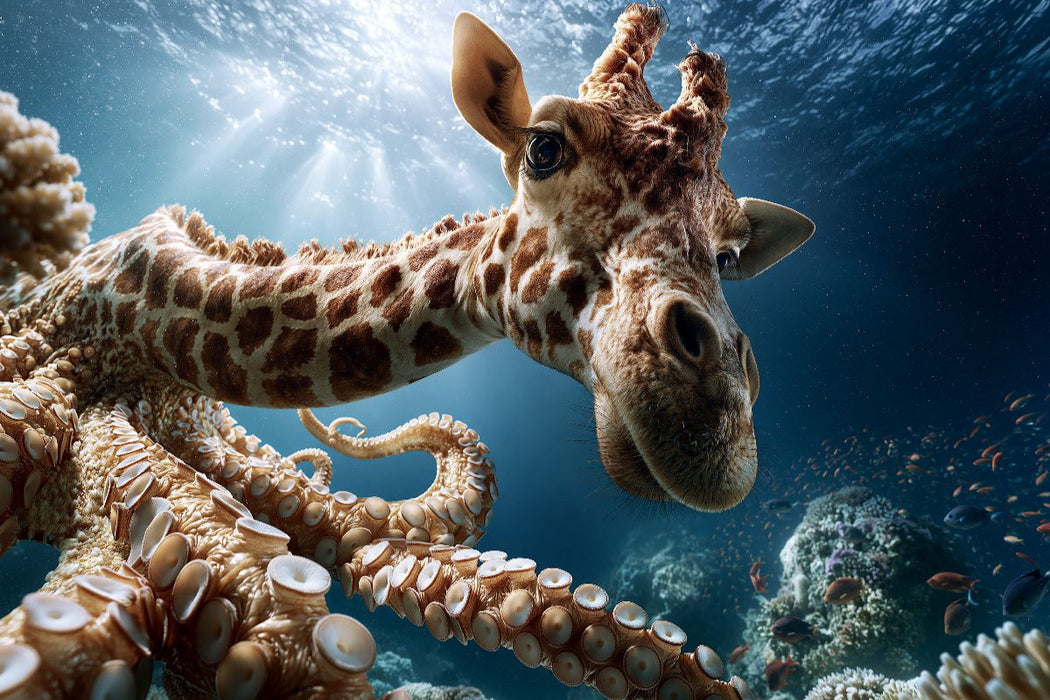 Premium Textil-Leinwand Tiefseegiraffe