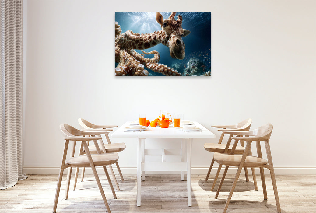 Premium Textil-Leinwand Tiefseegiraffe