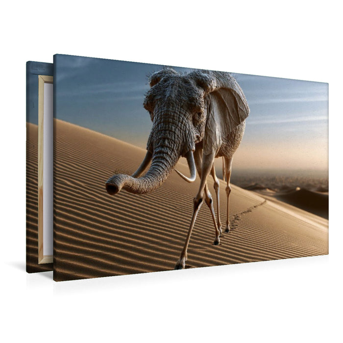 Premium Textil-Leinwand Wüstenelefant