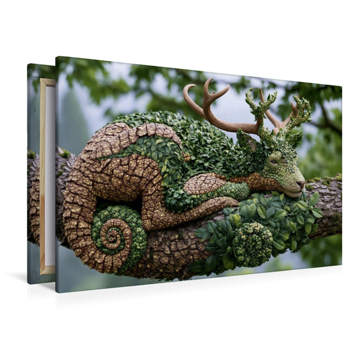 Premium Textil-Leinwand Chamäleonhirsch