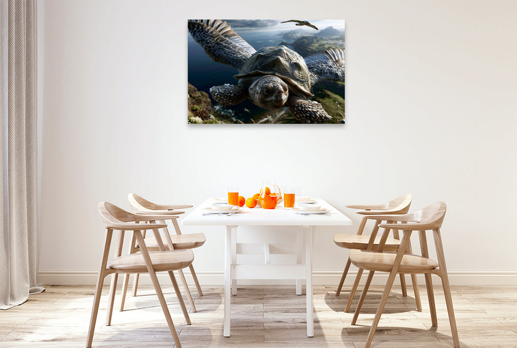 Premium Textil-Leinwand Flugschildkröte
