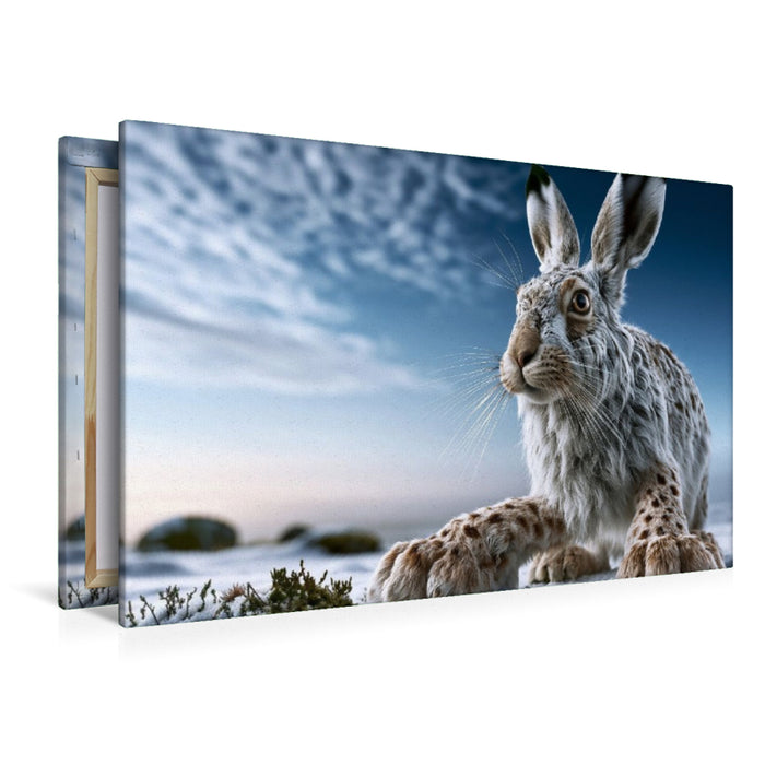Premium Textil-Leinwand Luchshase