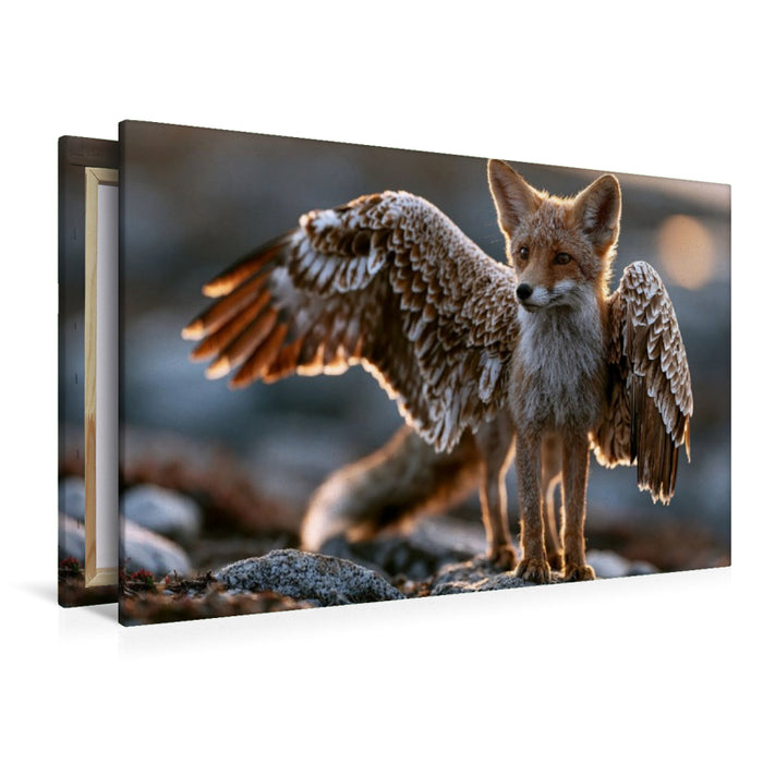 Premium Textil-Leinwand Flugfuchs