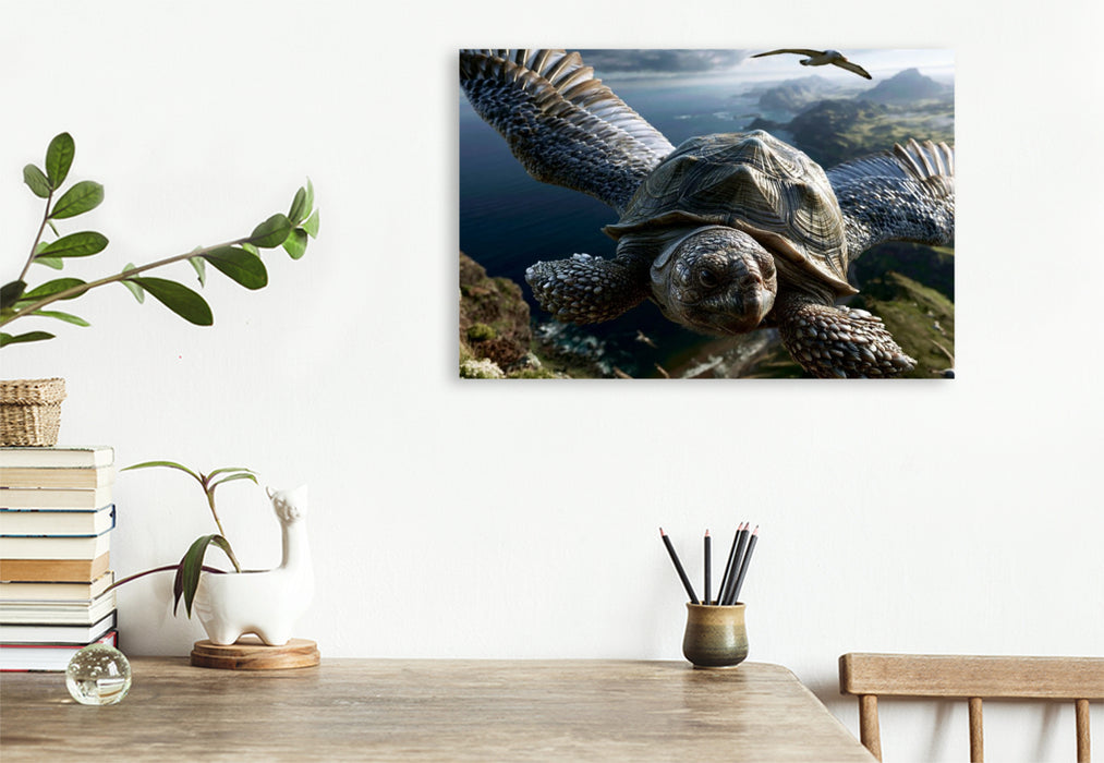 Premium Textil-Leinwand Flugschildkröte