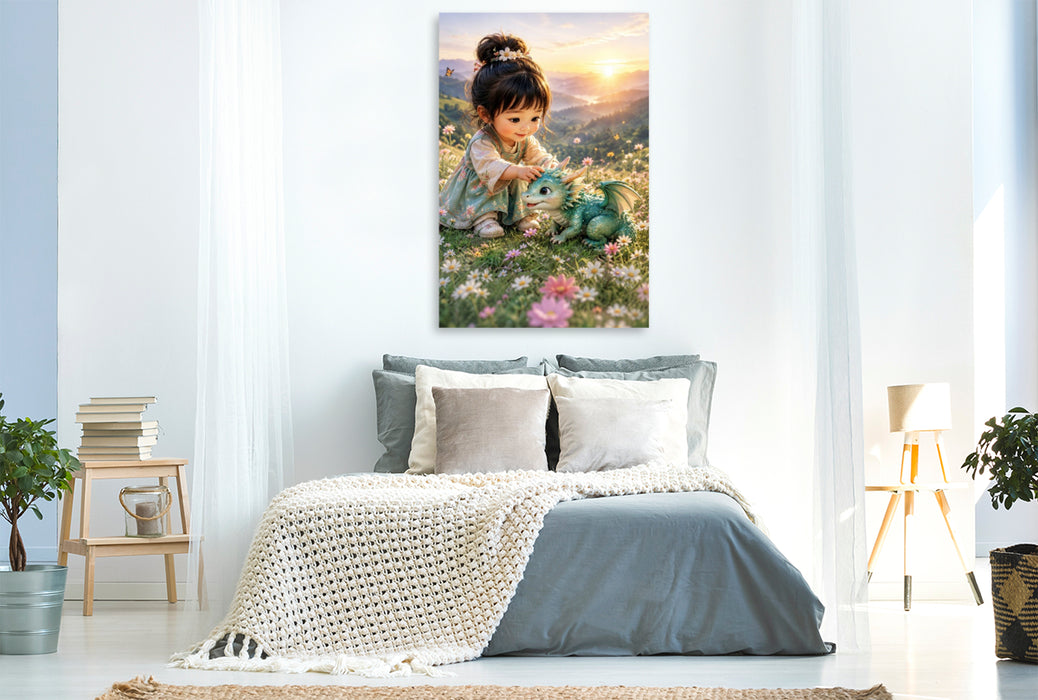 Premium Textil-Leinwand Freunde fürs Leben