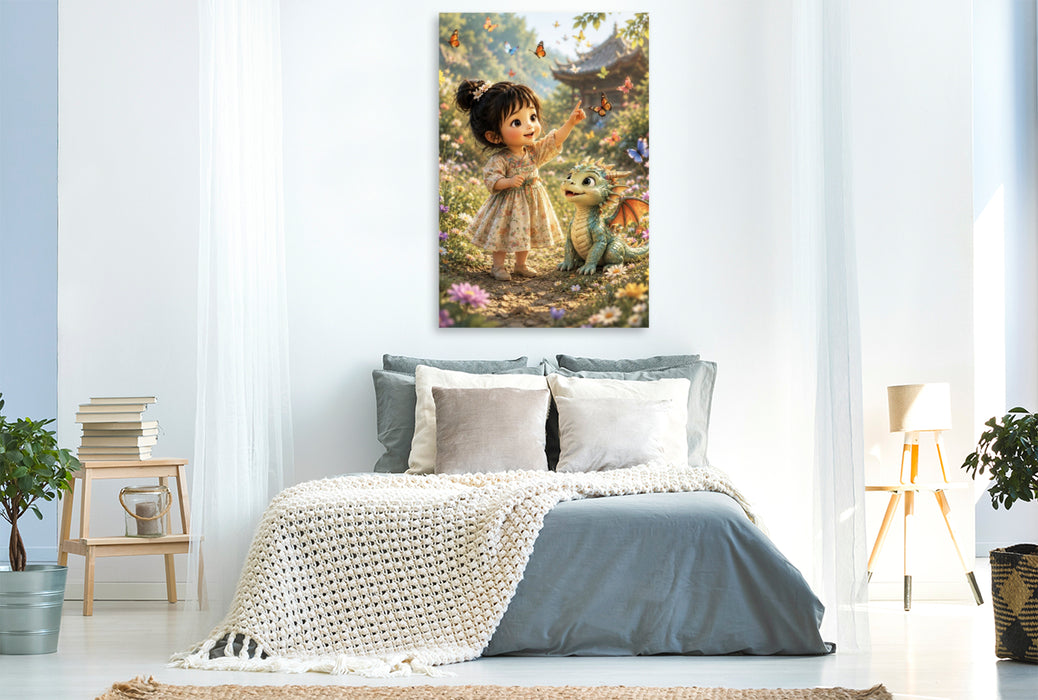 Premium Textil-Leinwand Schmetterlingszauber