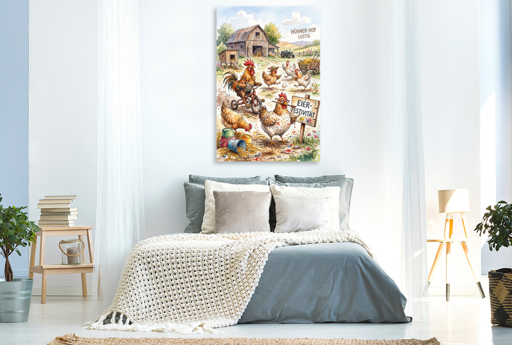 Premium Textil-Leinwand Bauernhofspaß das ganze Jahr