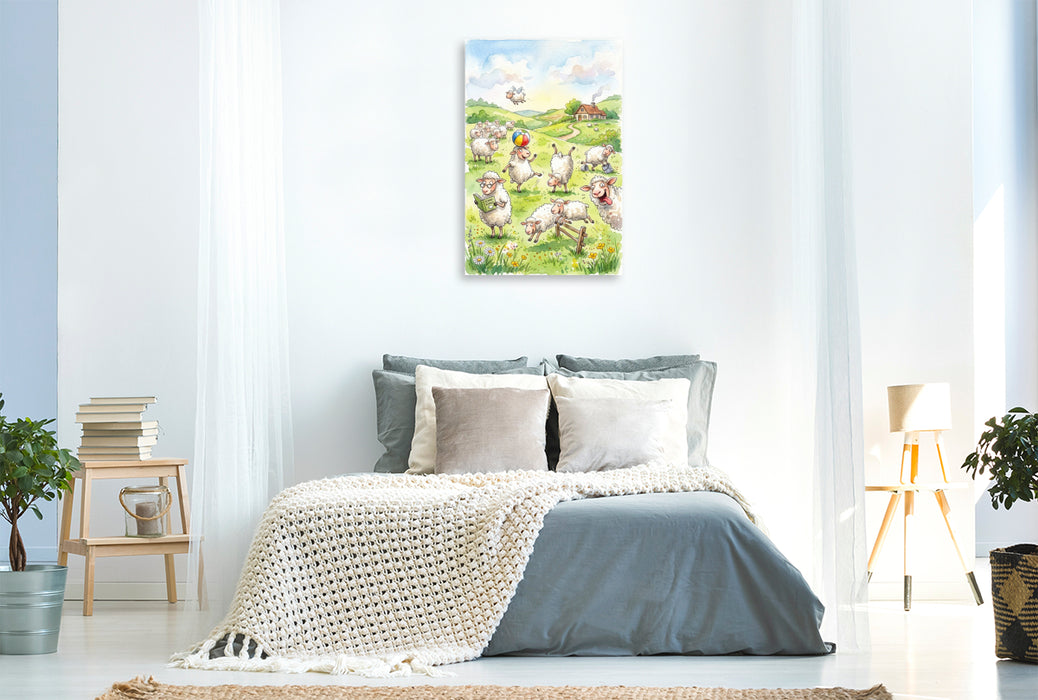 Premium Textil-Leinwand Bauernhofspaß das ganze Jahr