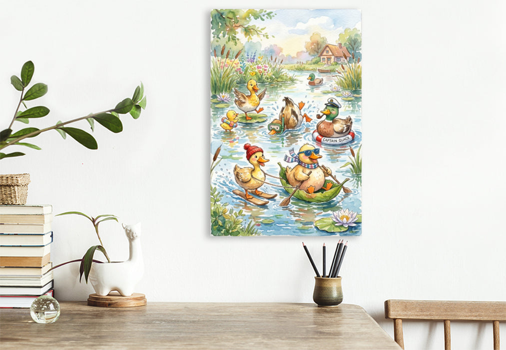 Premium Textil-Leinwand Bauernhofspaß das ganze Jahr