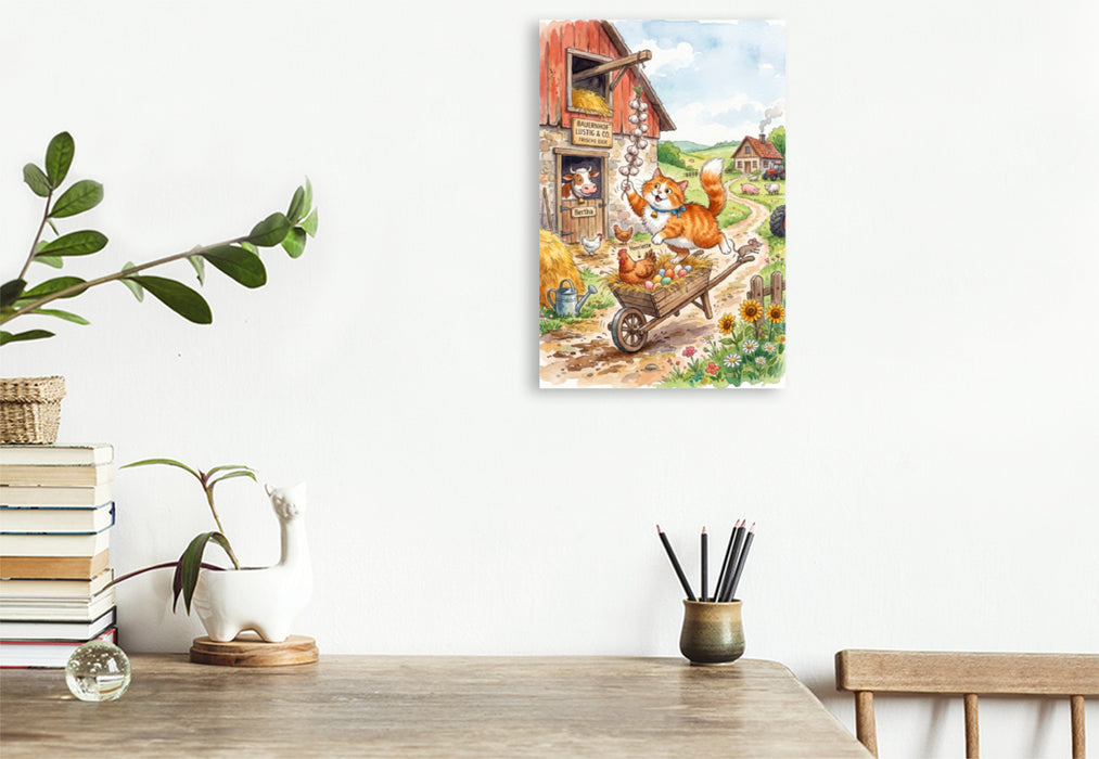 Premium Textil-Leinwand Bauernhofspaß das ganze Jahr