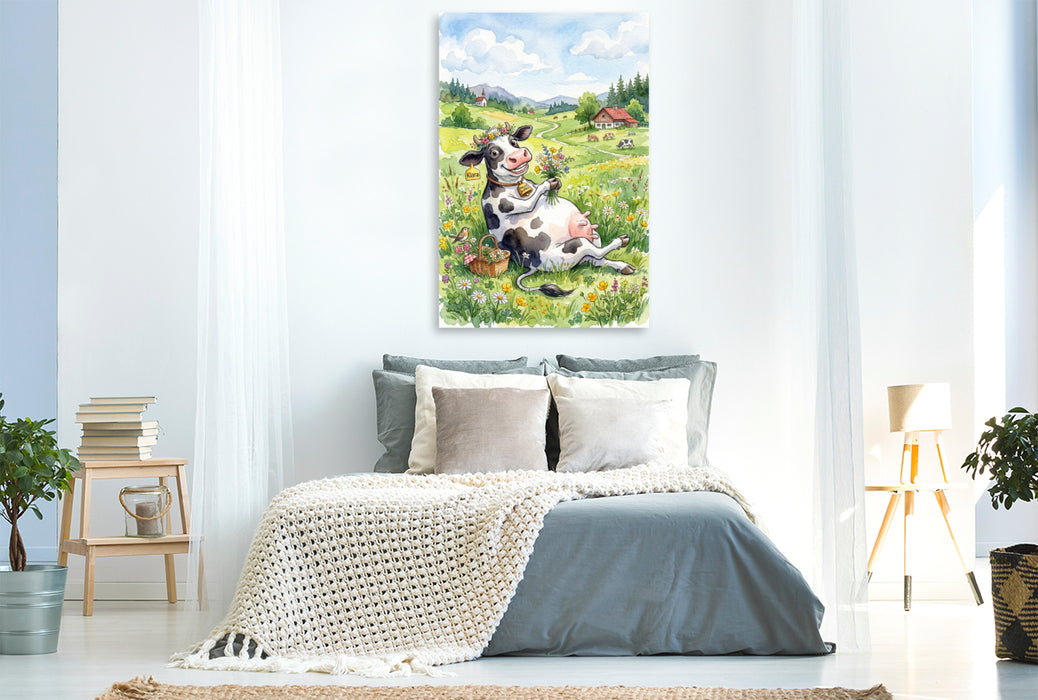 Premium Textil-Leinwand Bauernhofspaß das ganze Jahr