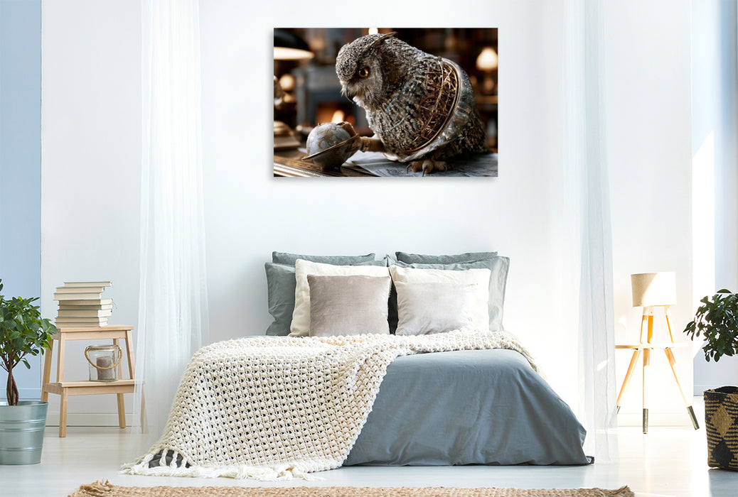 Premium Textil-Leinwand Planeteneule