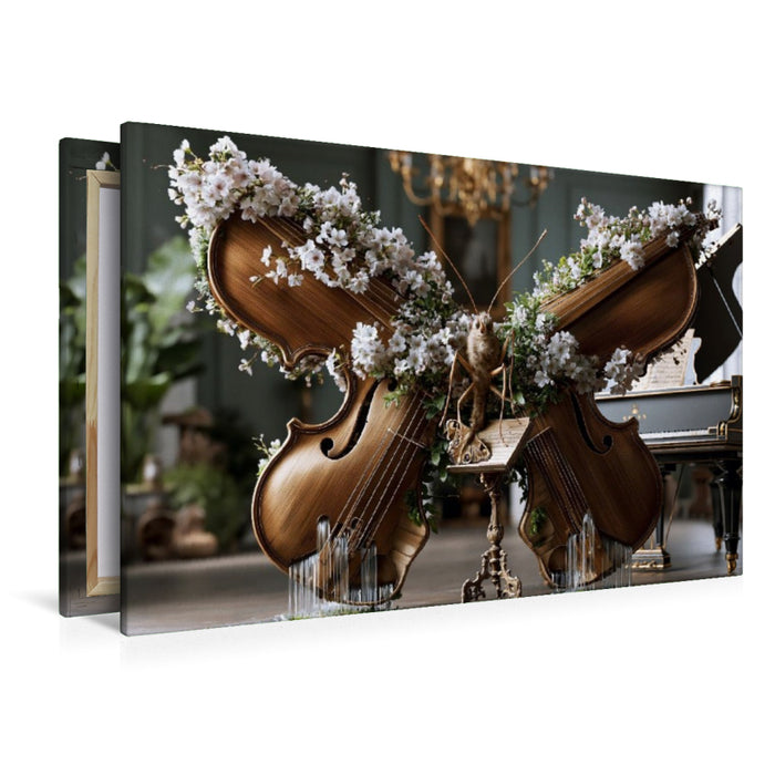 Premium Textil-Leinwand Geigenschmetterling