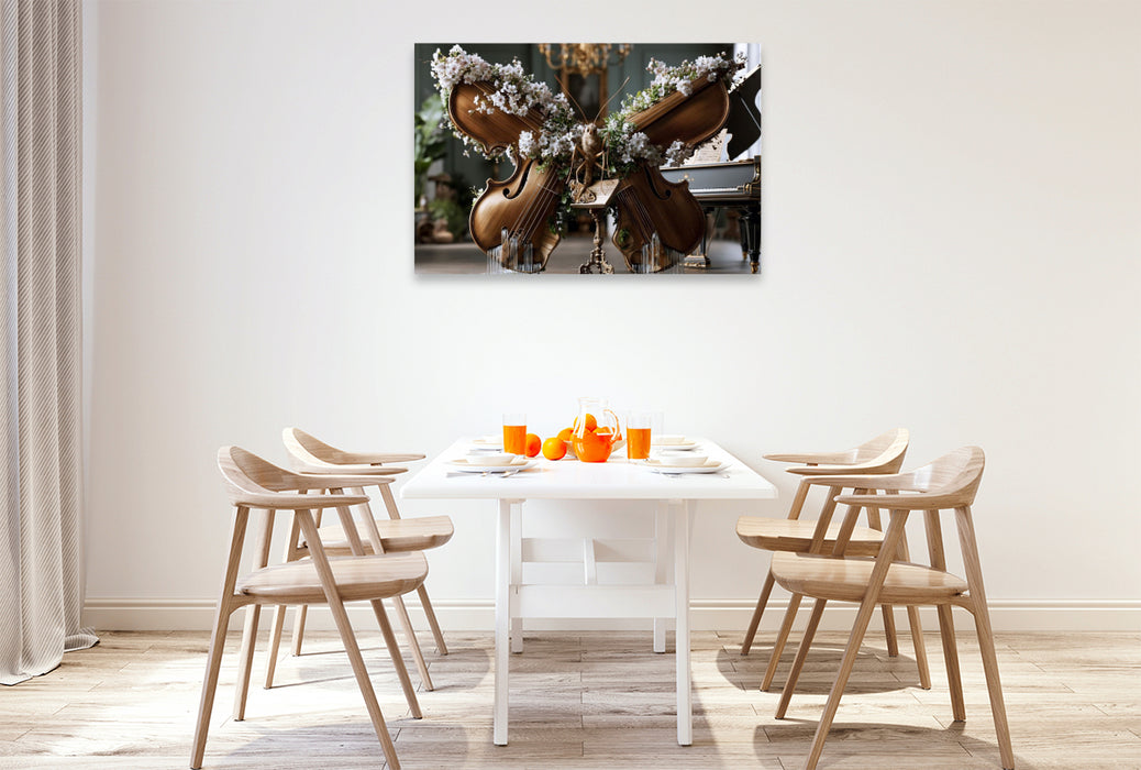 Premium Textil-Leinwand Geigenschmetterling