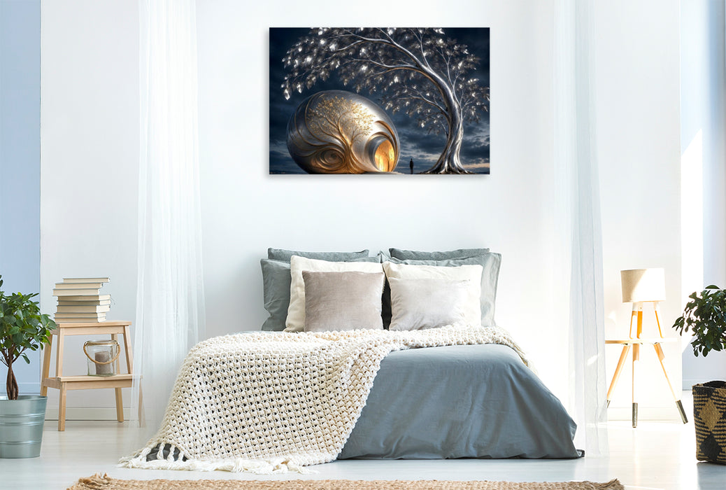 Premium Textil-Leinwand Ein Motiv aus dem Kalender Architektur der Träume Visionen einer neuen Welt