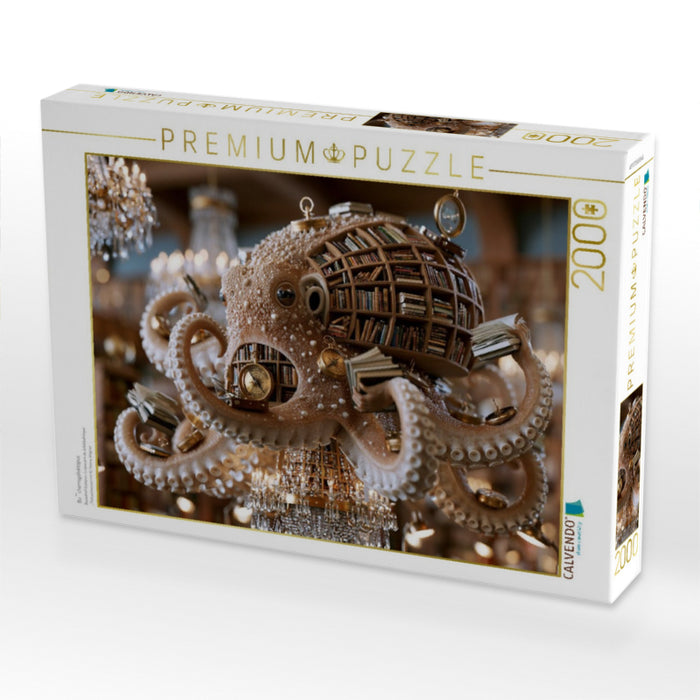 Bücherregaloktopus - CALVENDO Foto-Puzzle'