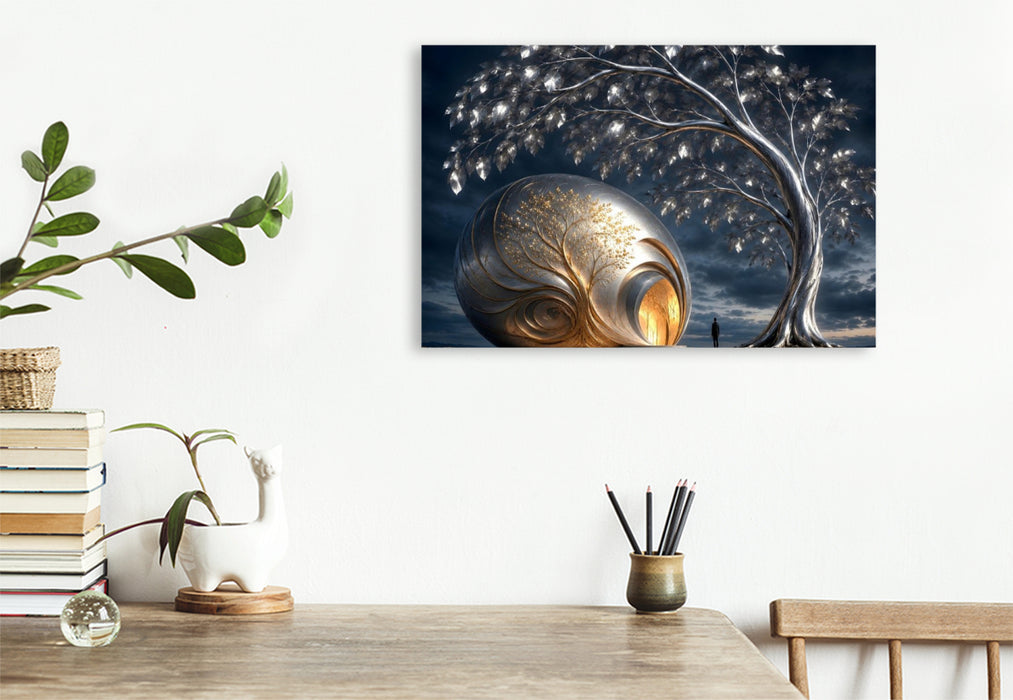 Premium Textil-Leinwand Ein Motiv aus dem Kalender Architektur der Träume Visionen einer neuen Welt