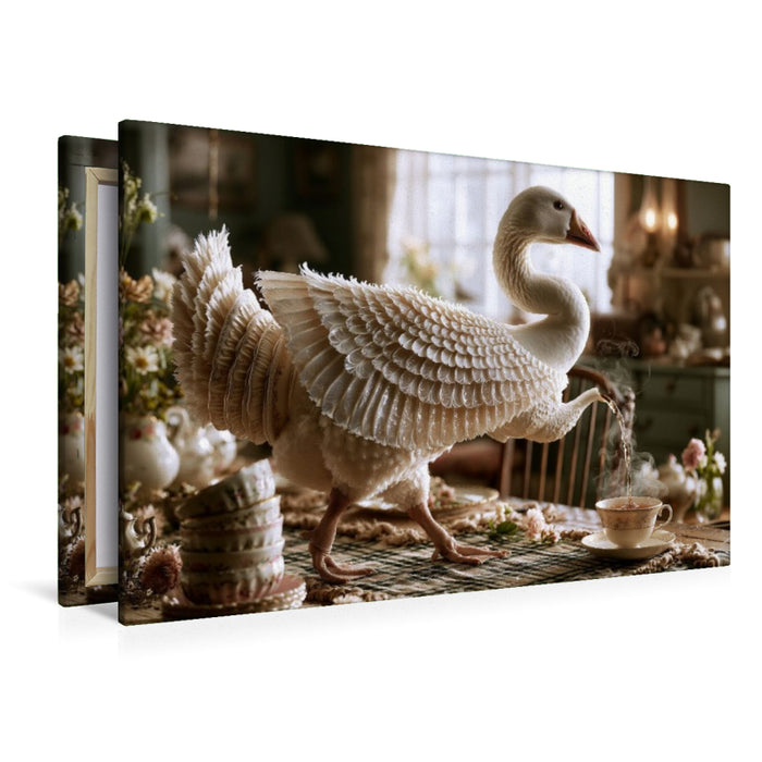 Premium Textil-Leinwand Teekannengans