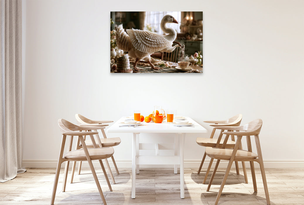 Premium Textil-Leinwand Teekannengans