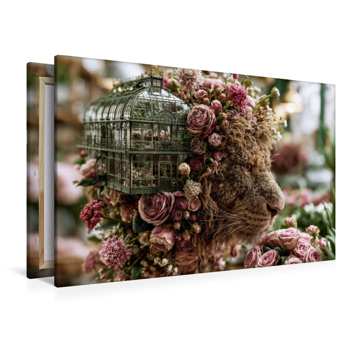 Premium Textil-Leinwand Rosenlöwe
