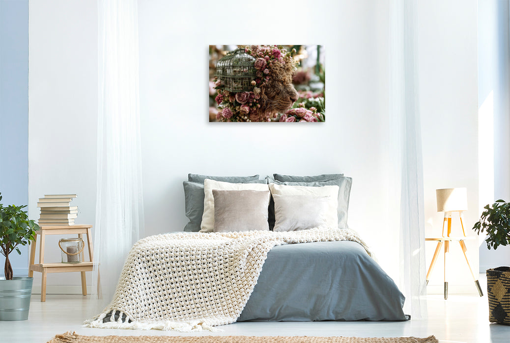 Premium Textil-Leinwand Rosenlöwe
