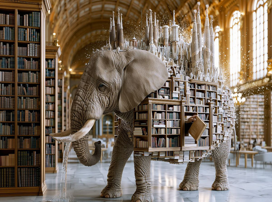 Bibliothekselefant - CALVENDO Foto-Puzzle'