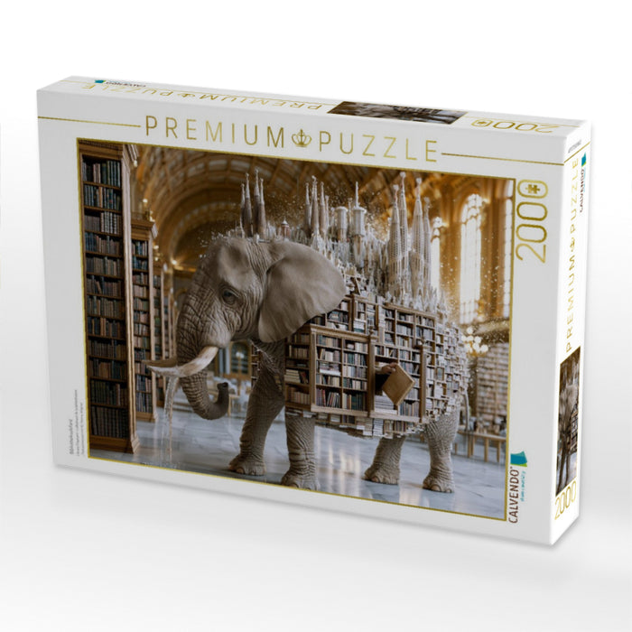 Bibliothekselefant - CALVENDO Foto-Puzzle'
