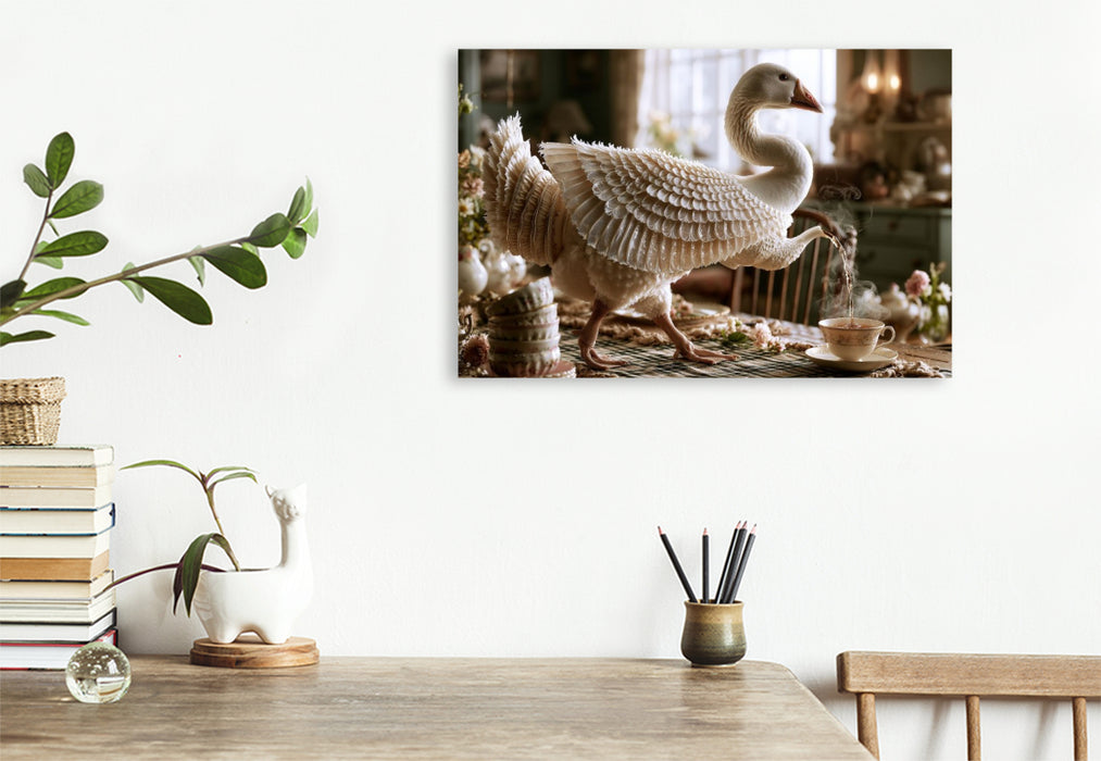 Premium Textil-Leinwand Teekannengans