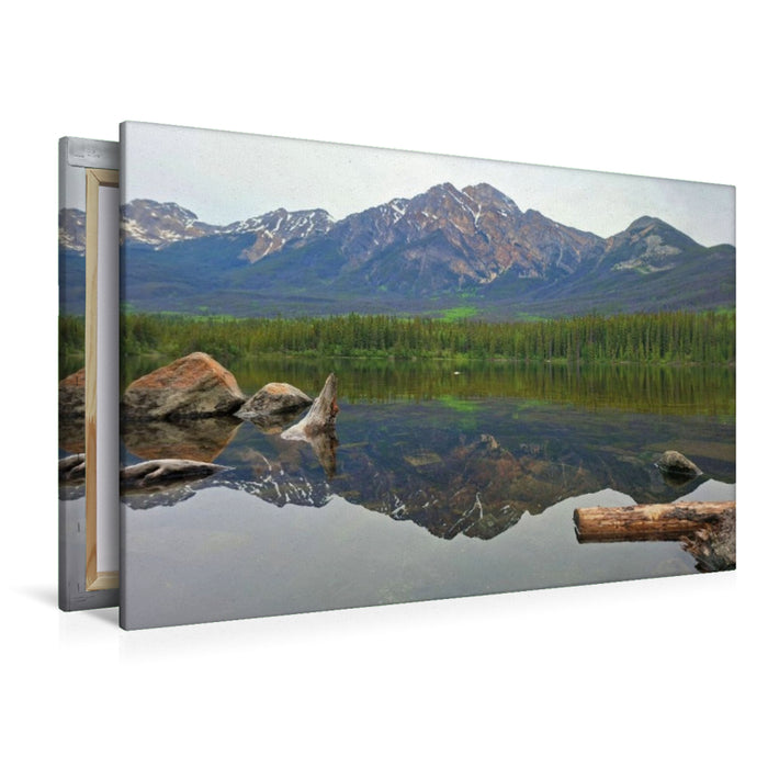 Premium Textil-Leinwand Pyramid Lake, Alberta