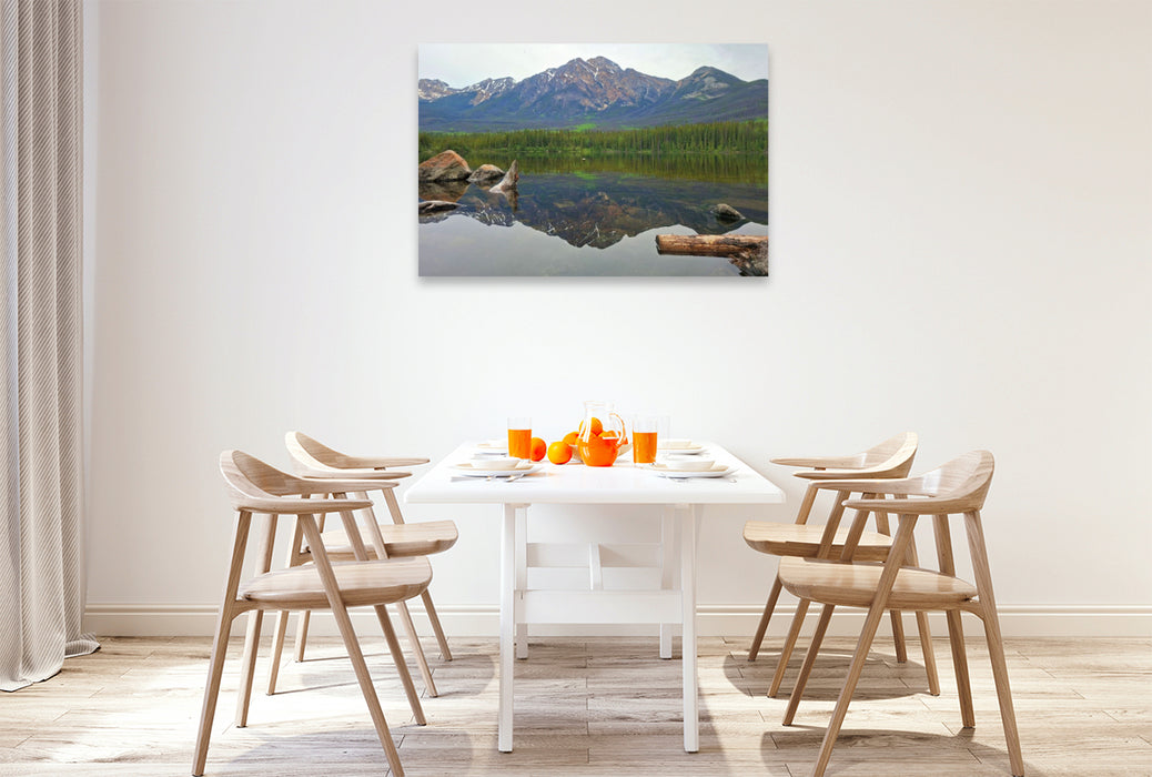 Premium Textil-Leinwand Pyramid Lake, Alberta