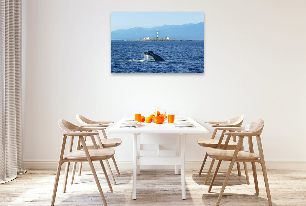 Premium Textil-Leinwand Whale Watching am Race Rocks Lighthouse in British Columbia