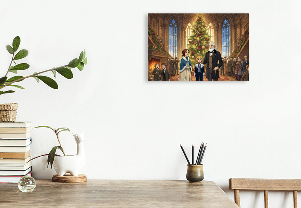 Premium Textil-Leinwand Gemeinsam feiern sie ein neues Weihnachten