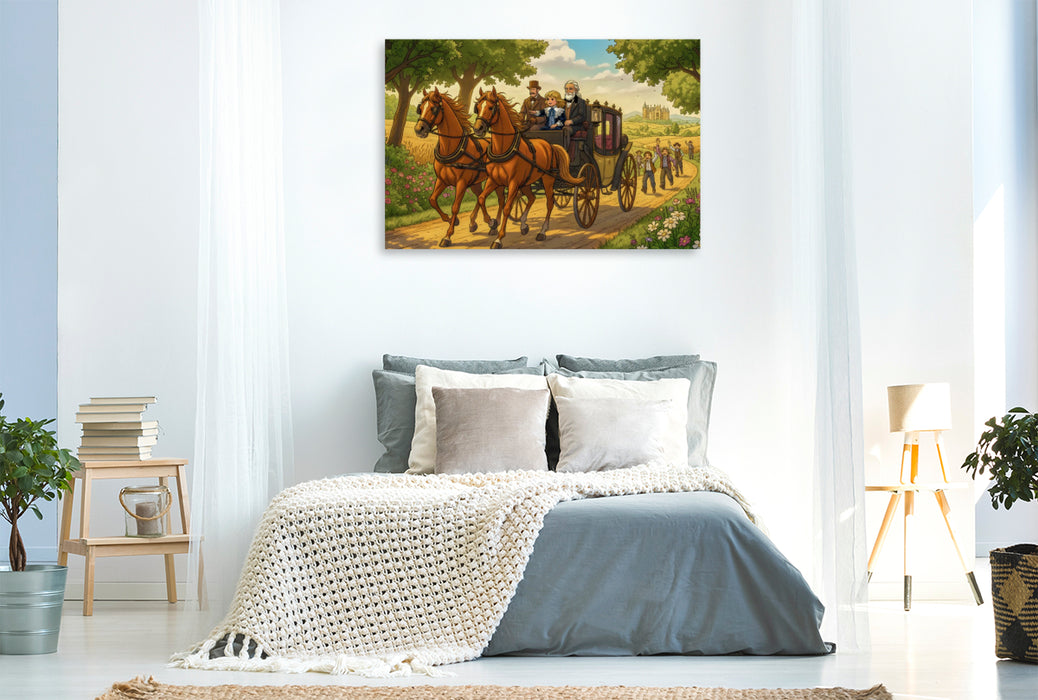 Premium Textil-Leinwand Gemeinsam wächst ihre besondere Freundschaft