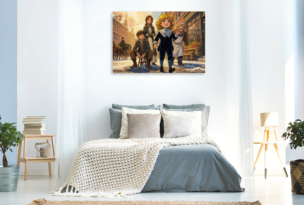 Premium Textil-Leinwand Cedrics glückliches Leben beginnt in New York