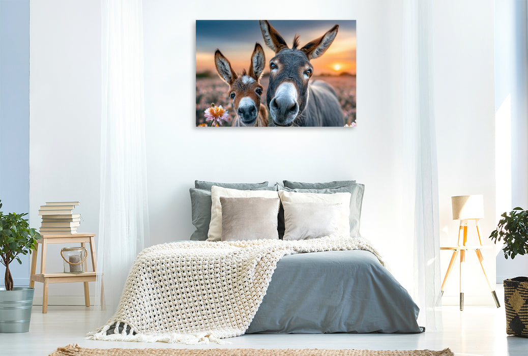 Premium Textil-Leinwand Ein Herz und eine Seele