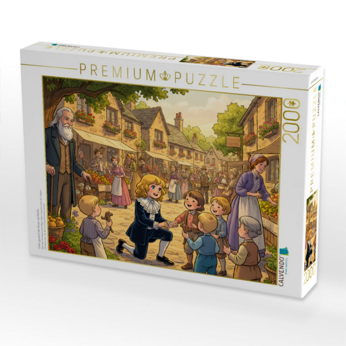 Cedric gewinnt die Herzen des Dorfes - CALVENDO Foto-Puzzle'
